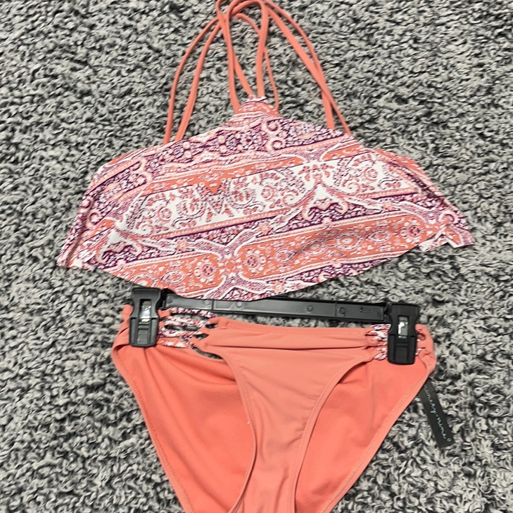 Peach patterned bikini